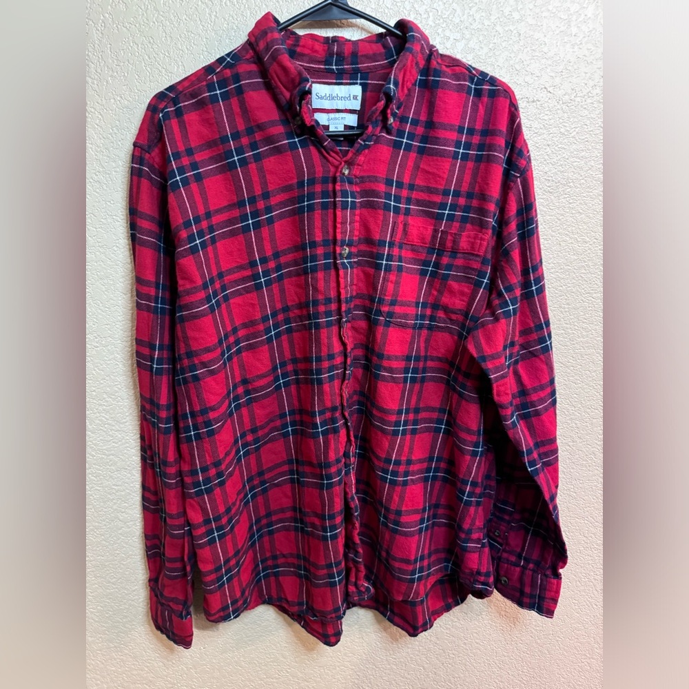 Saddlebred Men’s plaid long sleeve shirt—XL